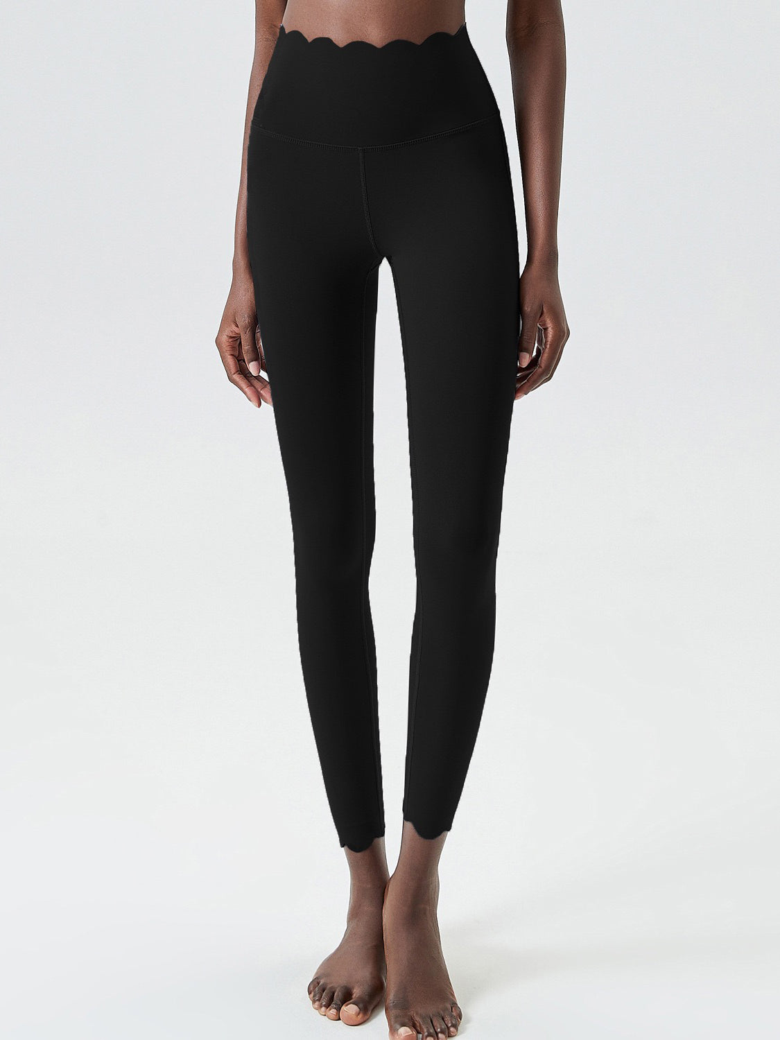 High Rise Scallop Waist Legging