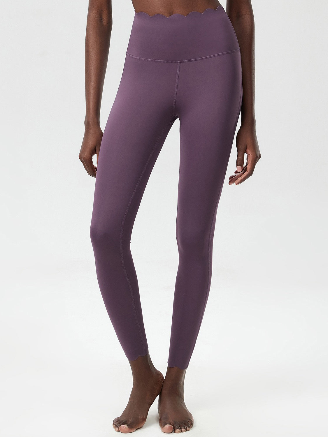 High Rise Scallop Waist Legging