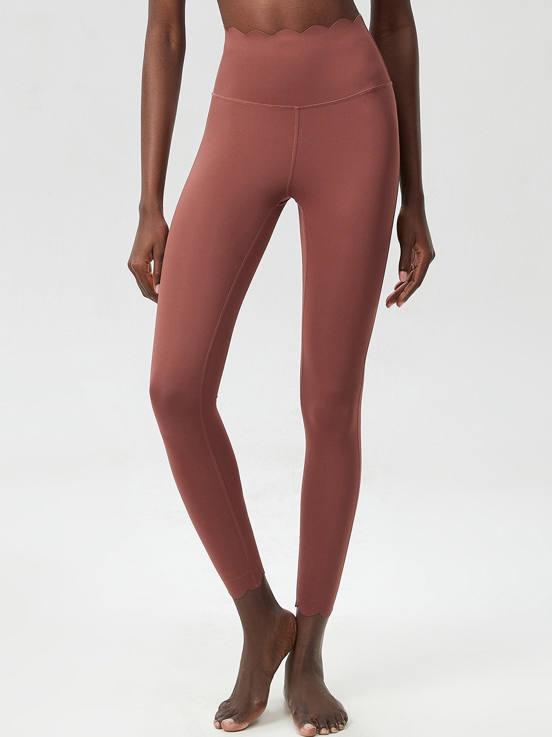 High Rise Scallop Waist Legging