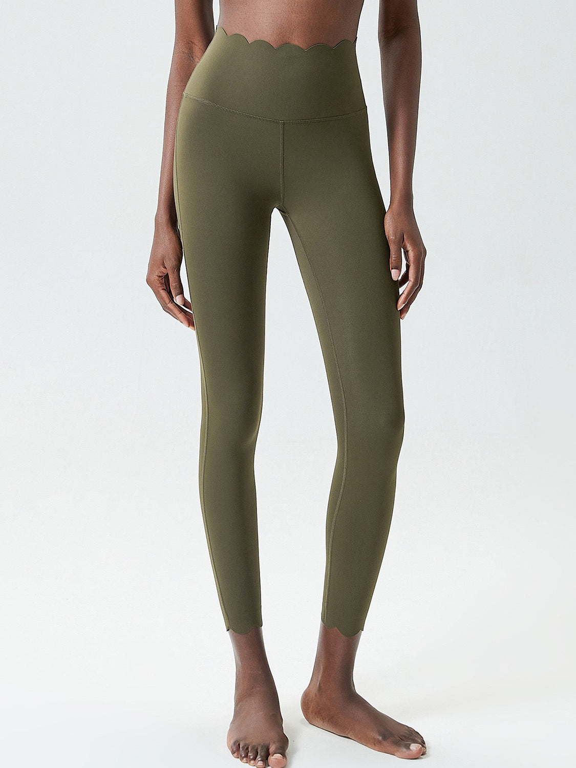 High Rise Scallop Waist Legging