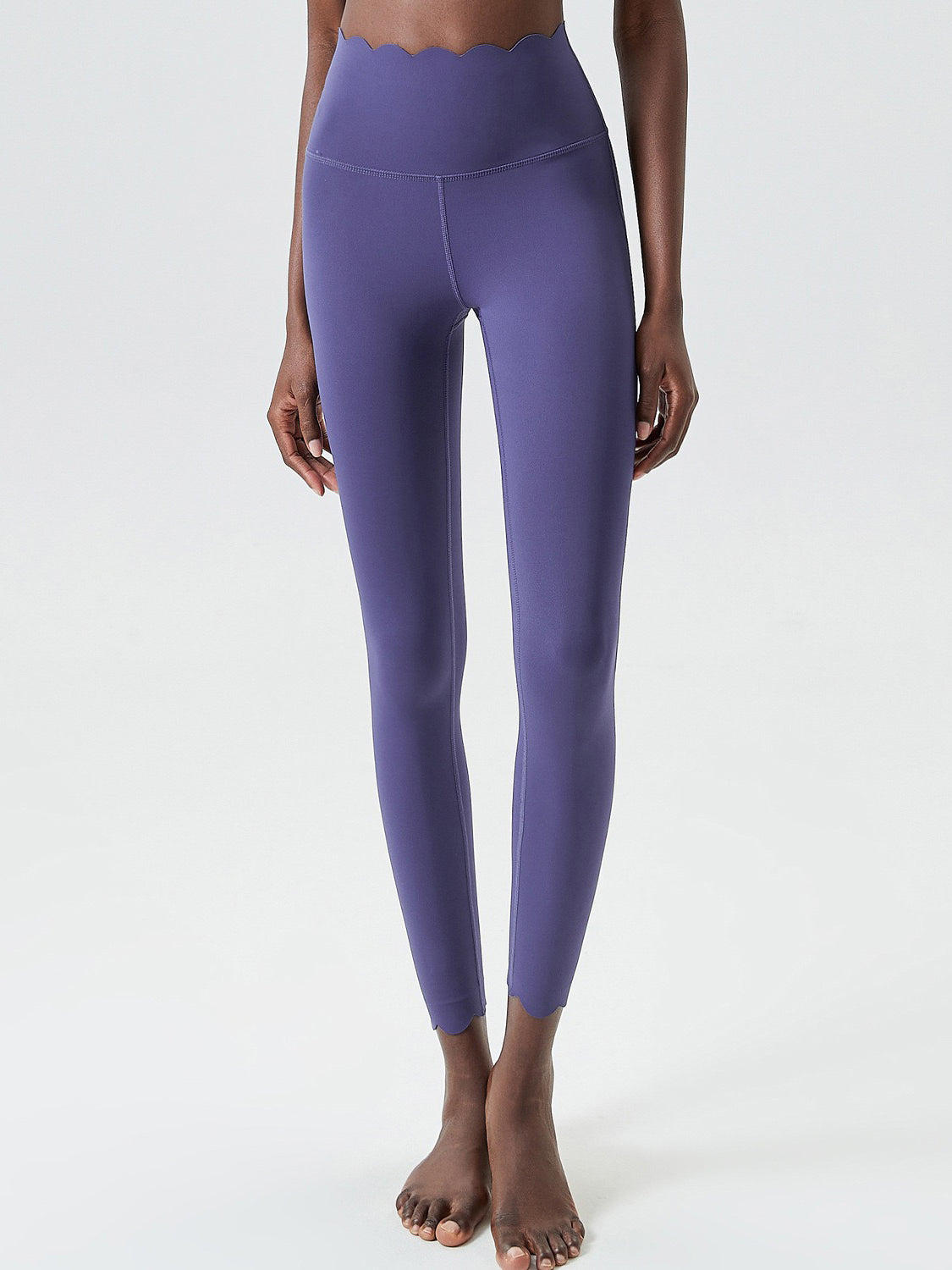 High Rise Scallop Waist Legging