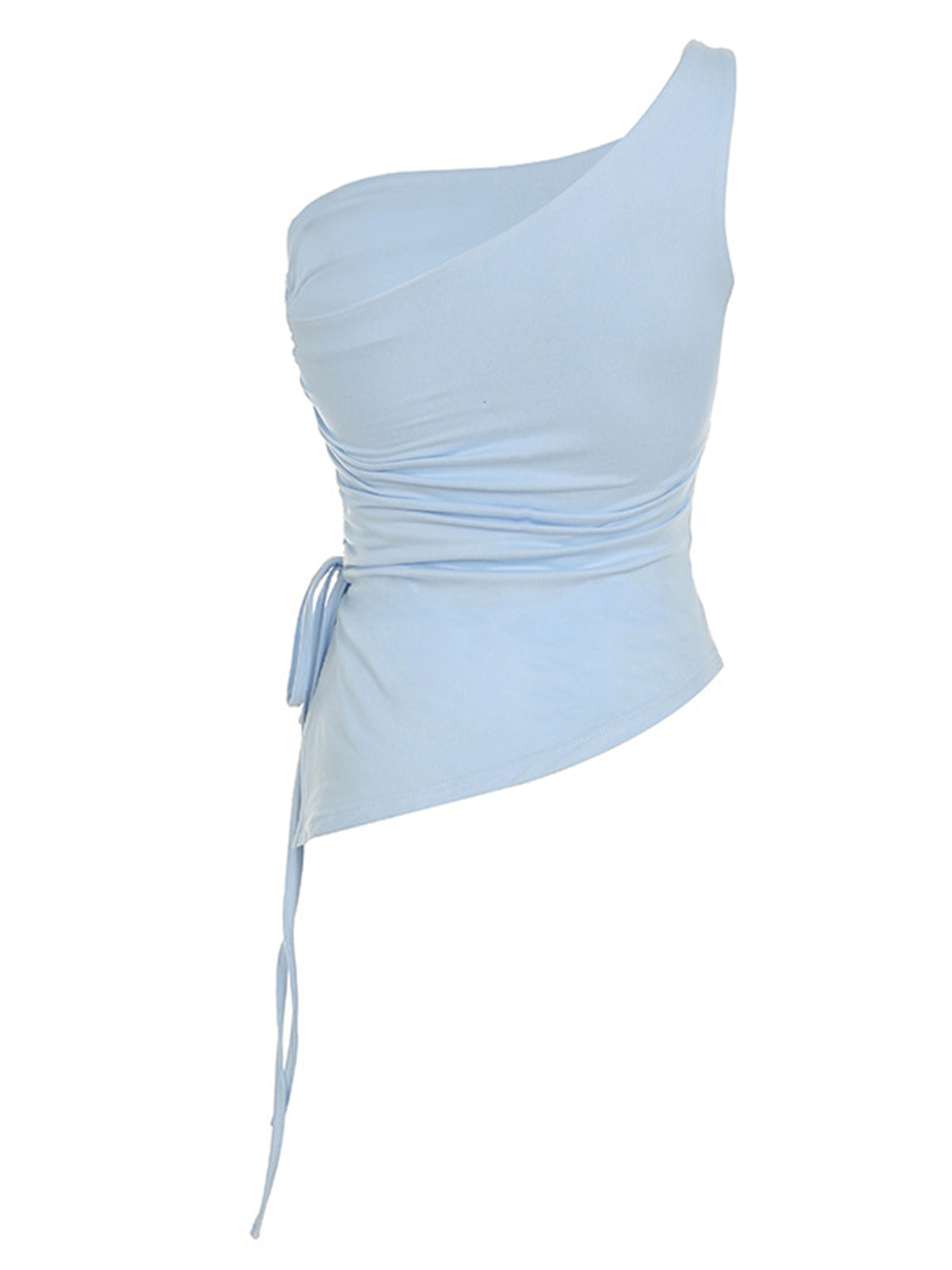 Asymmetric One Shoulder Ruched Top