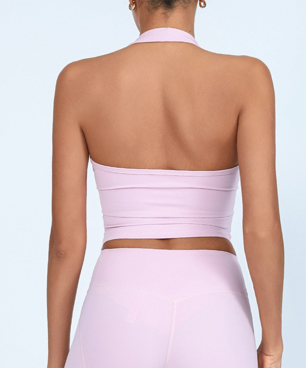 Halter Neck Wrap Front Top