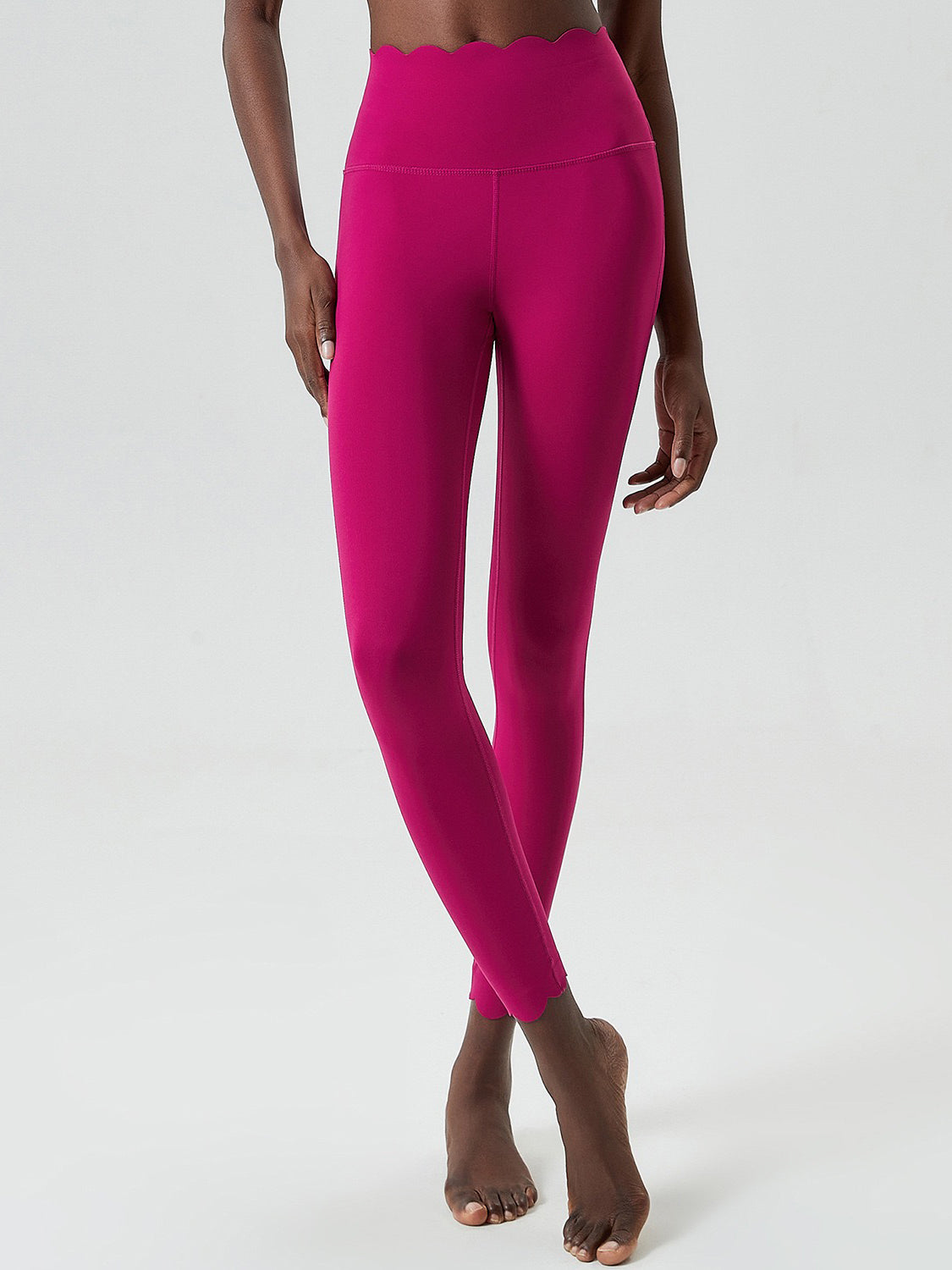 High Rise Scallop Waist Legging