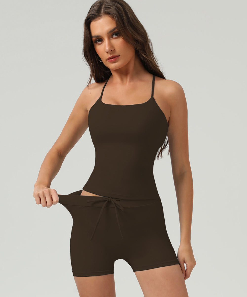 High Rise Drawstring Waist Short