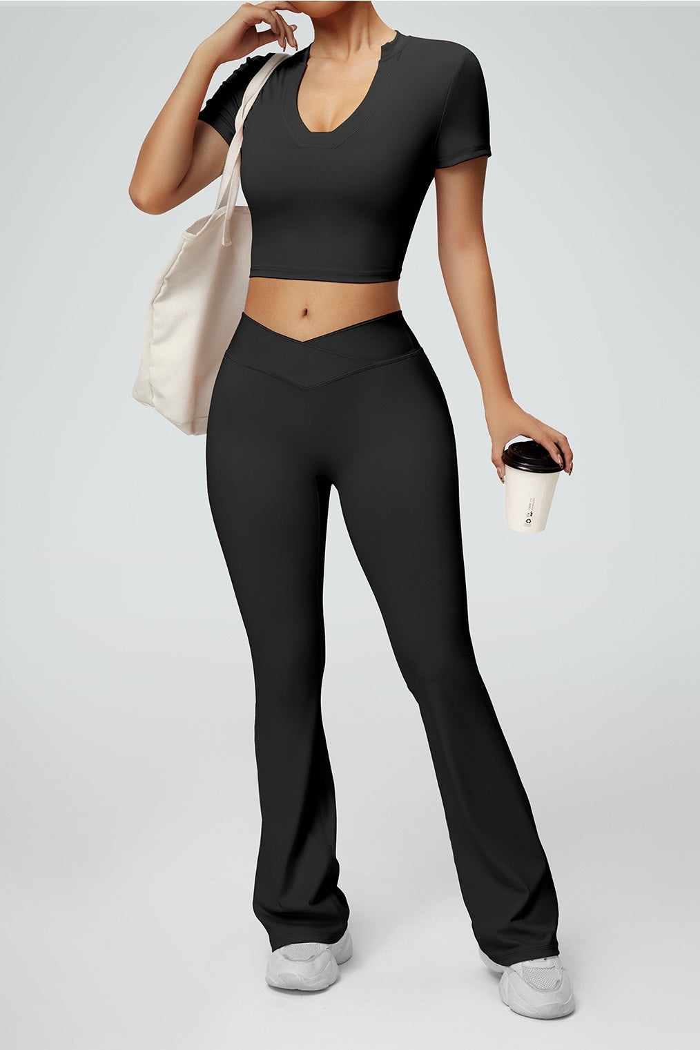 High Rise Crossover Flare Legging