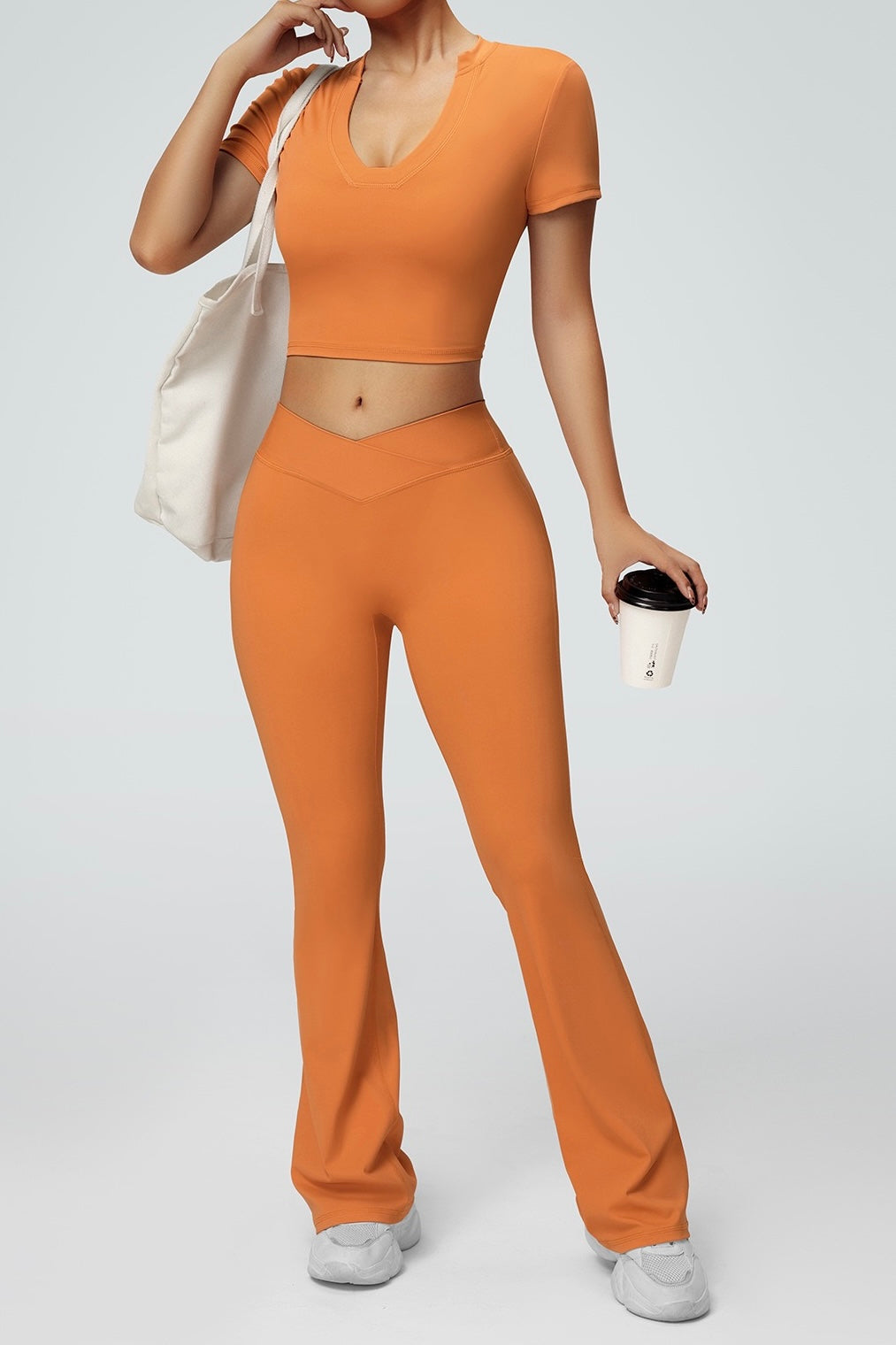 High Rise Crossover Flare Legging