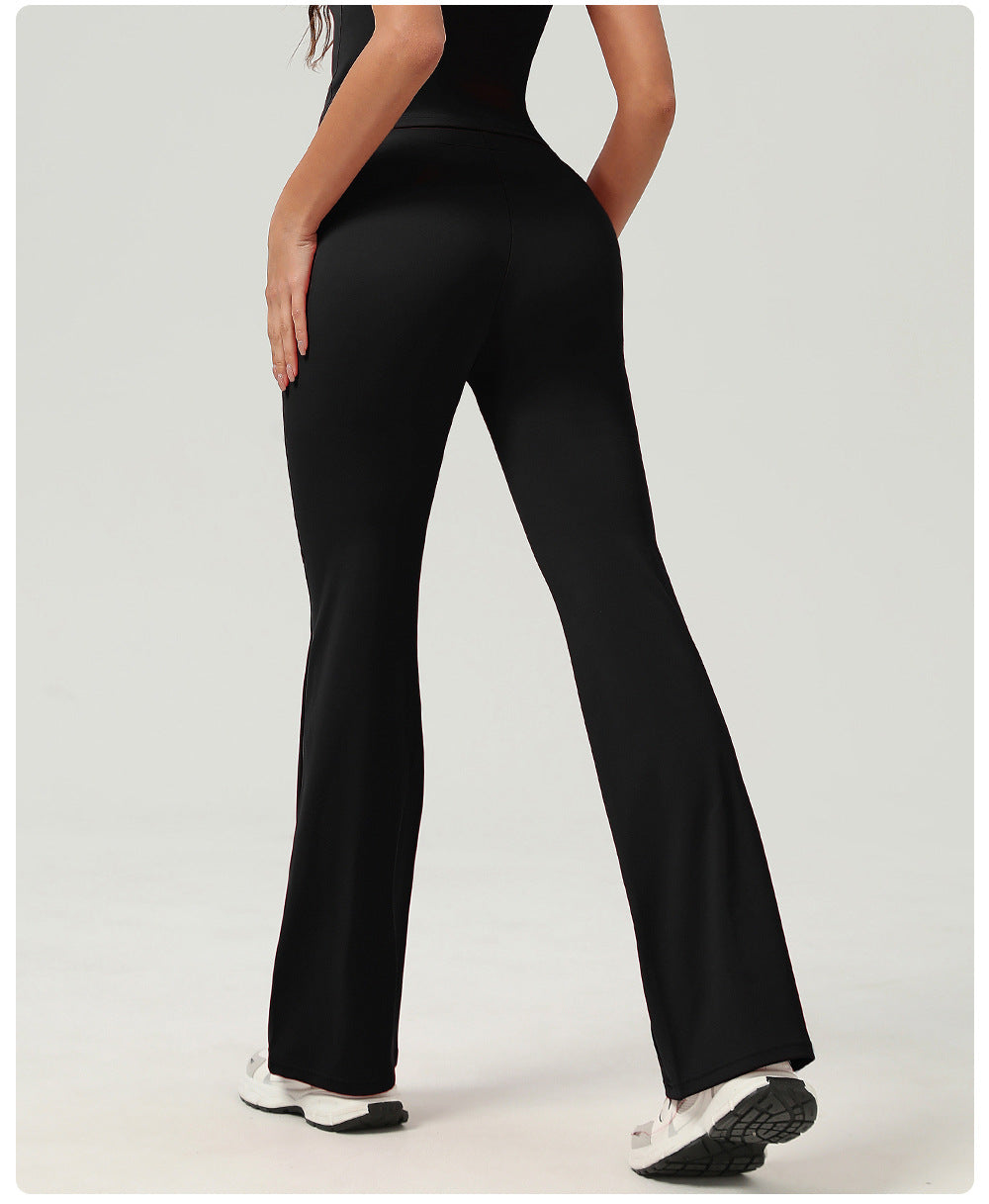 High Rise Drawstring Waist Flare Legging