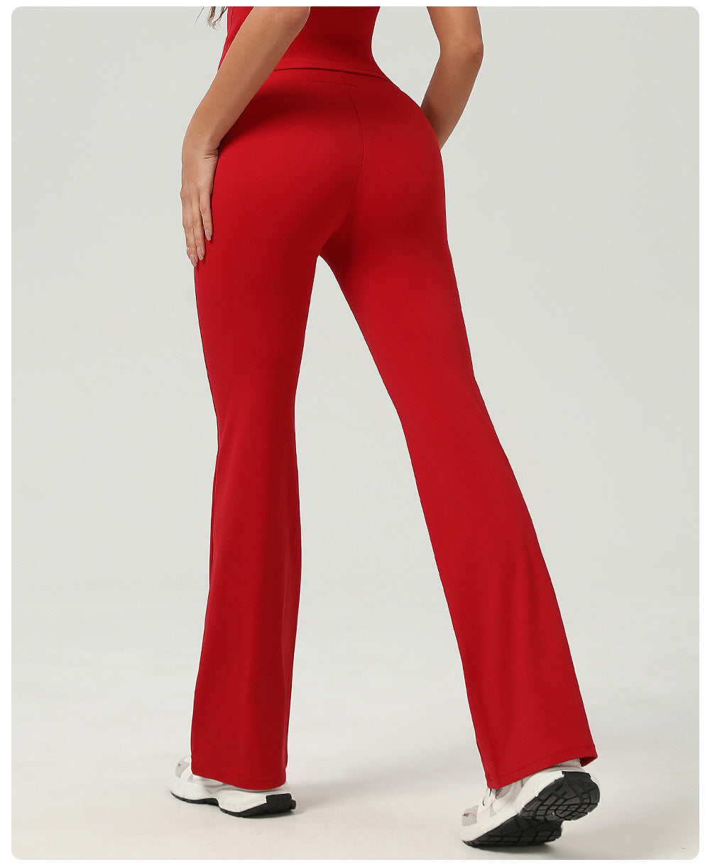 High Rise Drawstring Waist Flare Legging