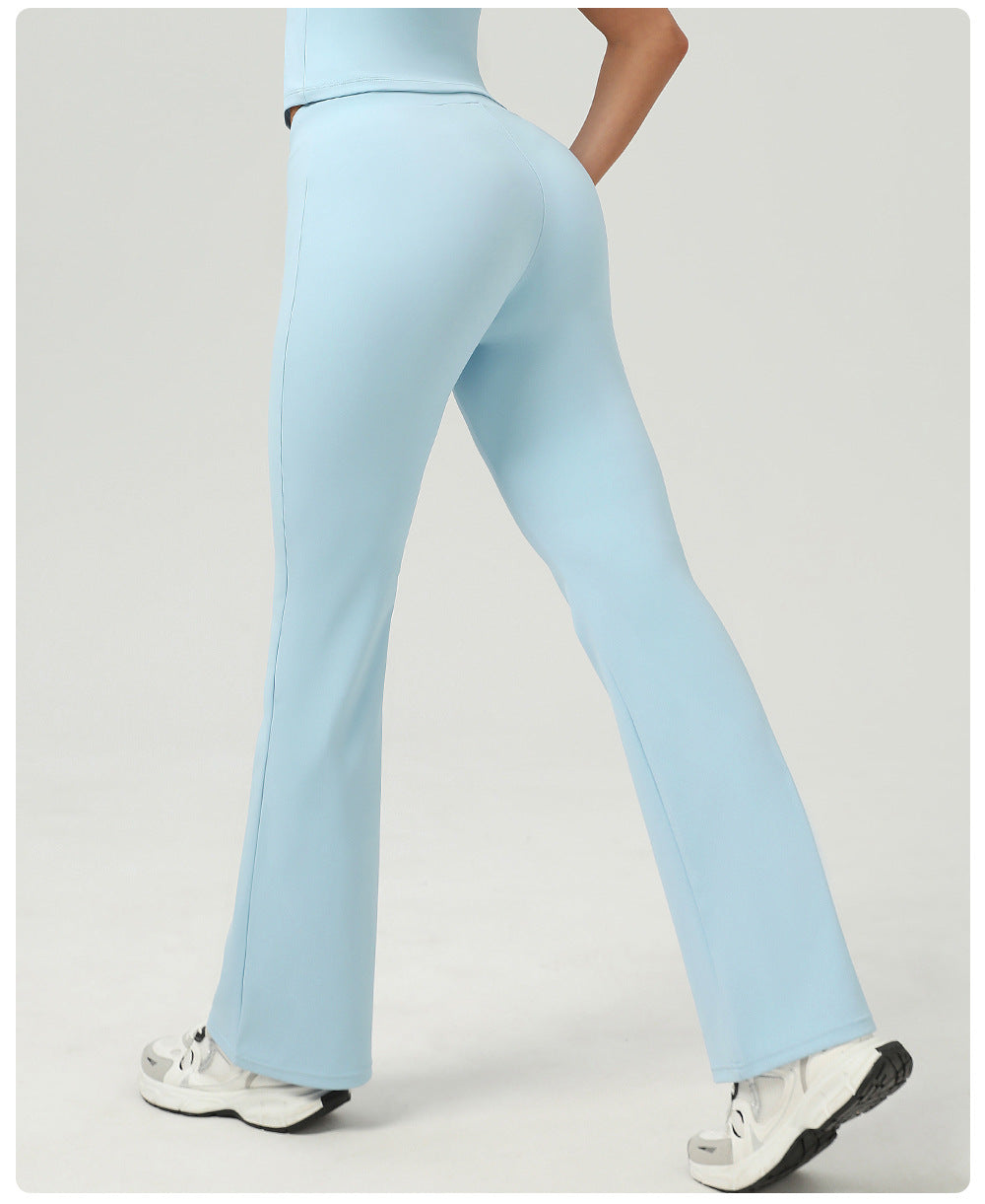 High Rise Drawstring Waist Flare Legging