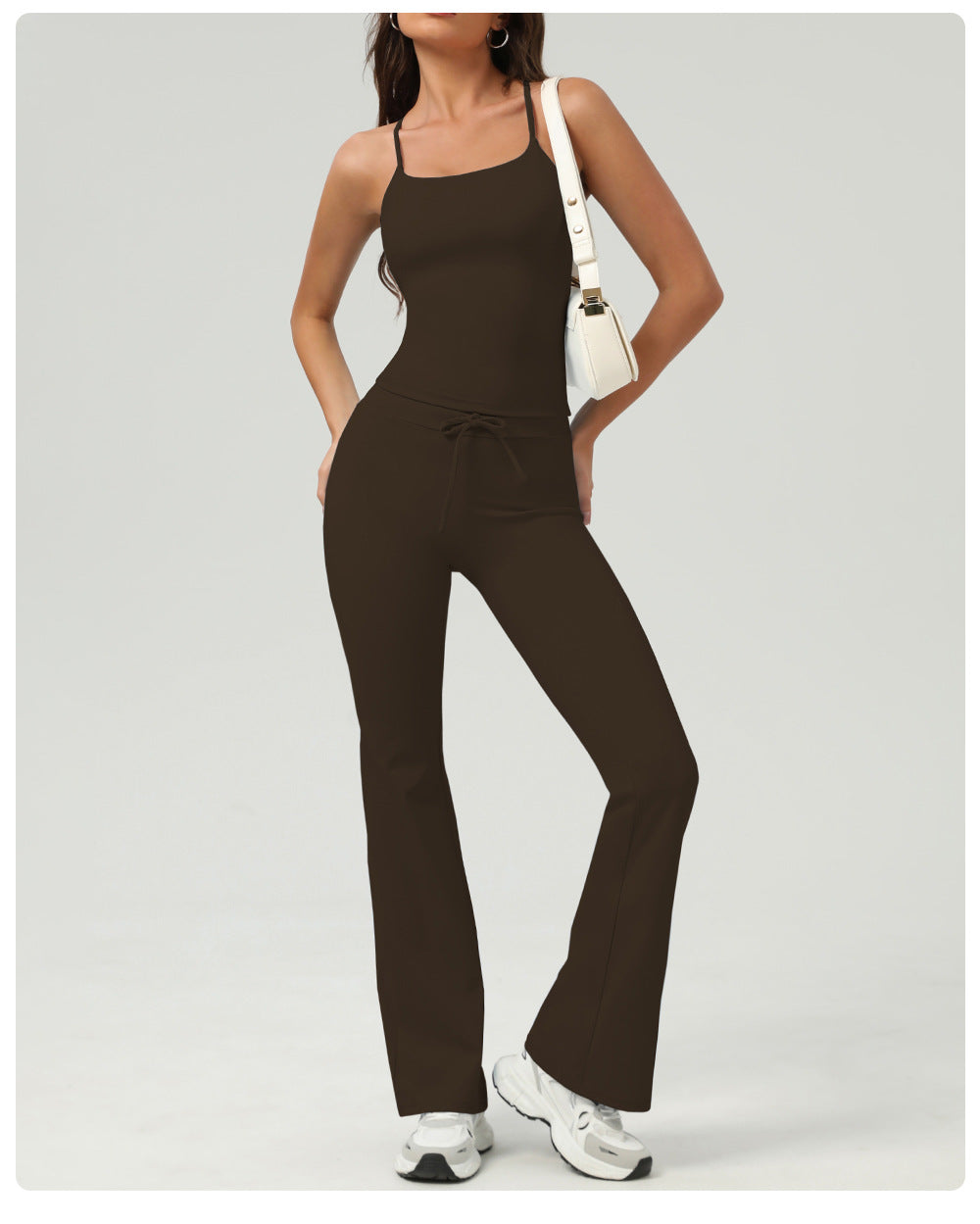 Scoop Neck Crossover Back Tank Top