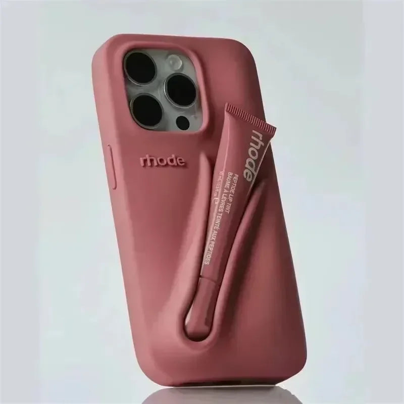 iPhone Silicone Case with Lipstick Holder