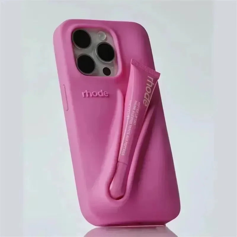 iPhone Silicone Case with Lipstick Holder