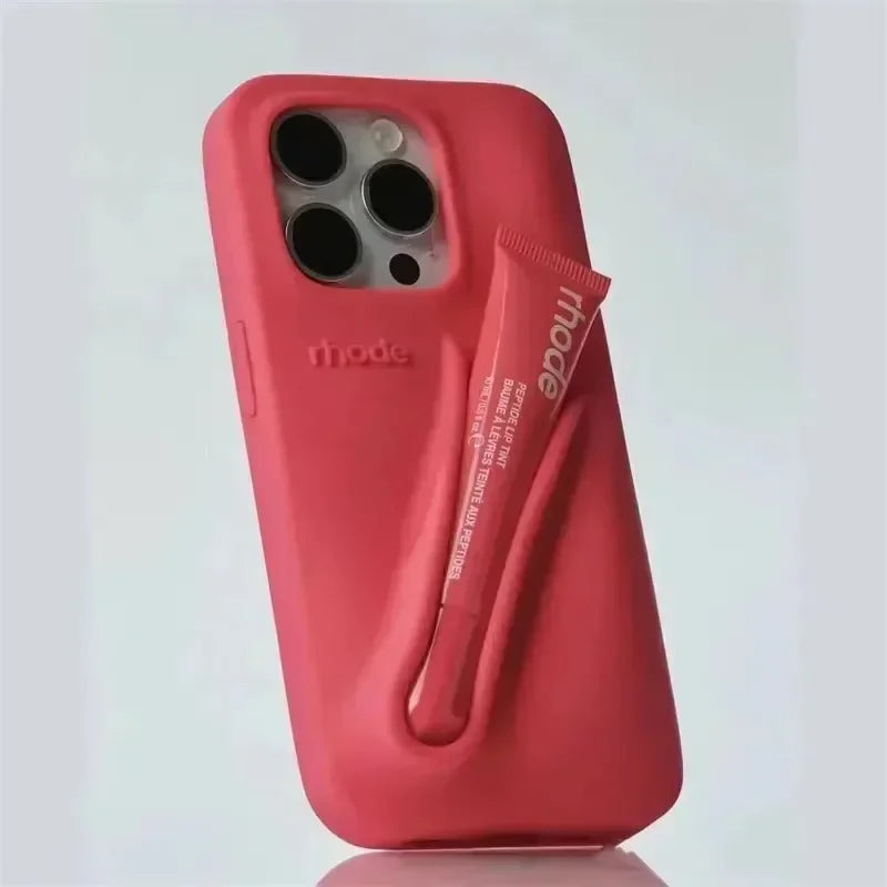 iPhone Silicone Case with Lipstick Holder