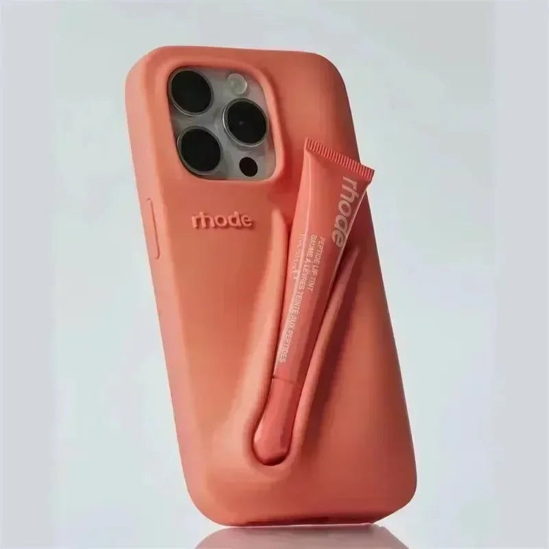iPhone Silicone Case with Lipstick Holder