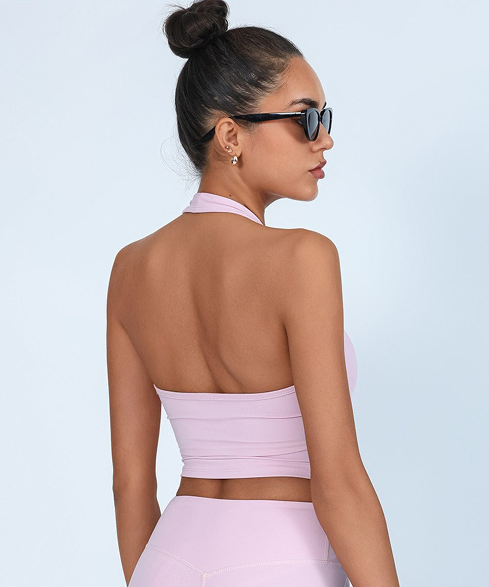 Halter Neck Wrap Front Top