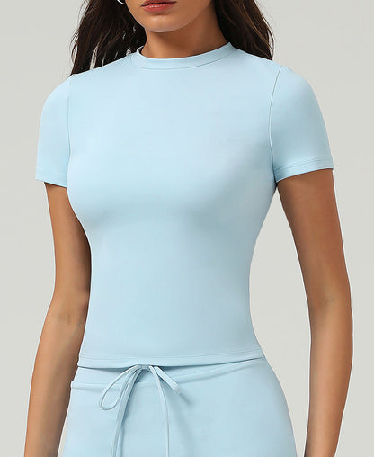 Crew Neck Short Sleeves Top