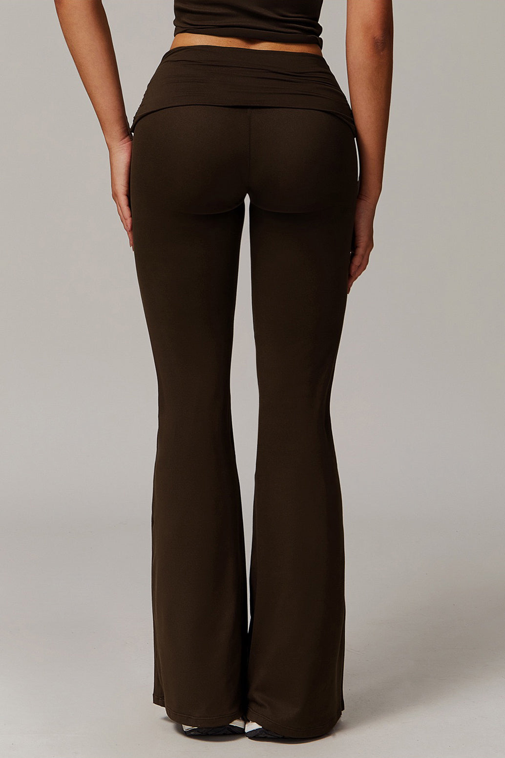 Foldover Ruched Side Flare Legging