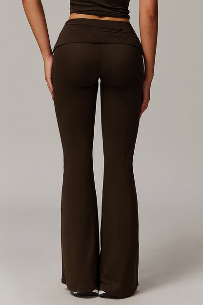 Foldover Ruched Side Flare Legging