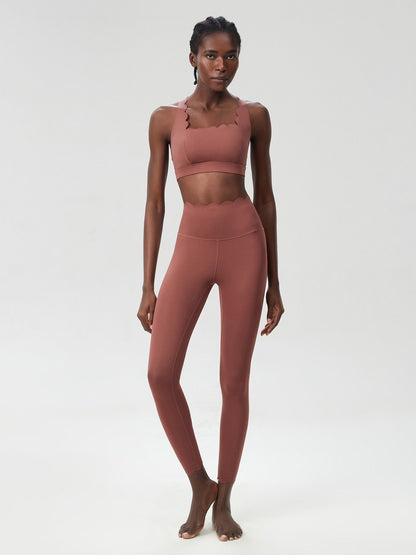 High Rise Scallop Waist Legging