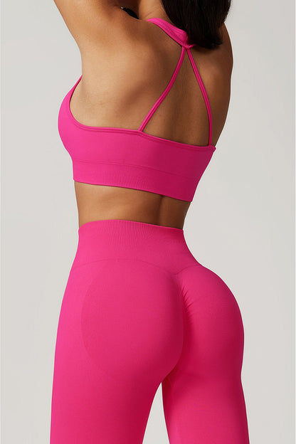 Seamless Deep-V Openback Sports Bra