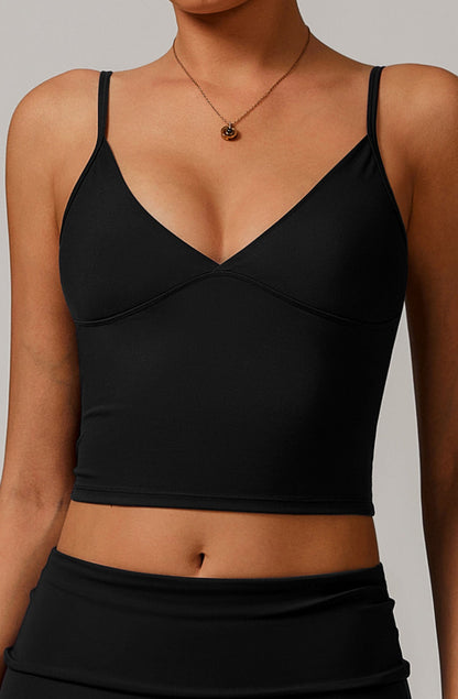 V-Neck Open Back Tank Top