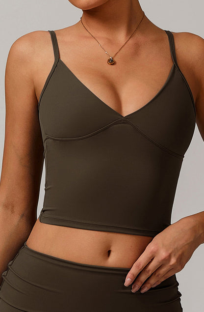 V-Neck Open Back Tank Top
