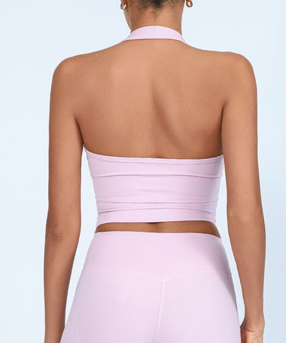 Halter Neck Wrap Front Top