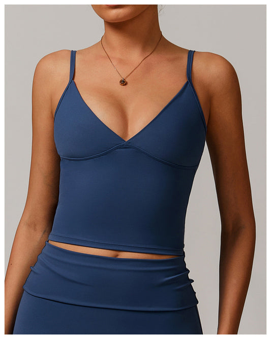 V-hals tanktop med åben ryg