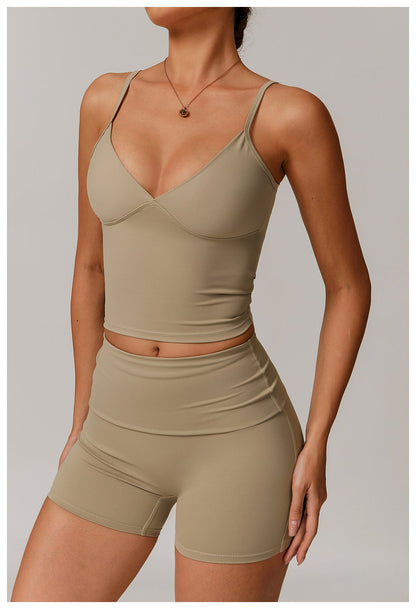 V-Neck Open Back Tank Top