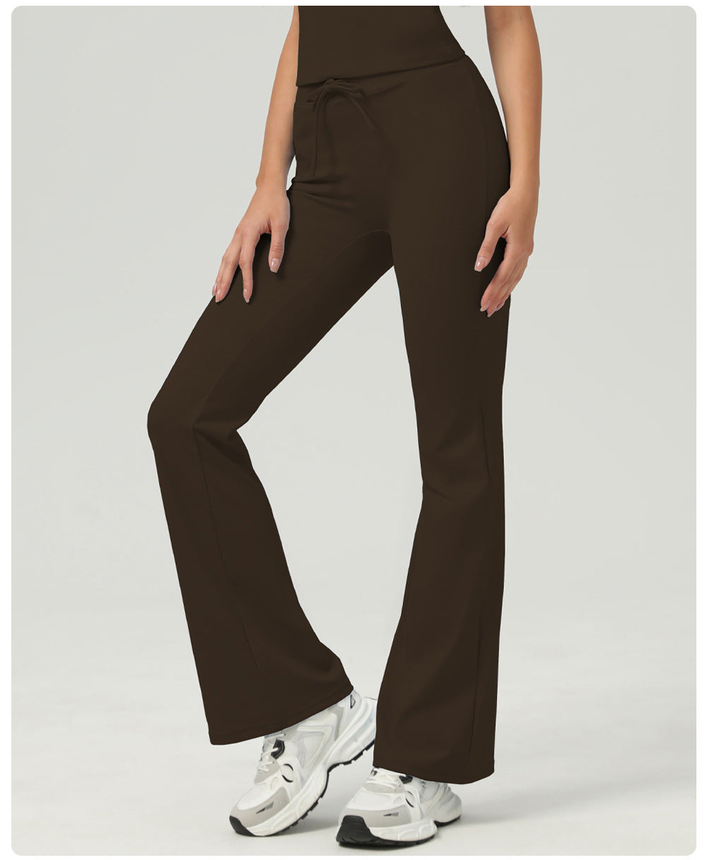 Højtaljede leggings med snøre i taljen