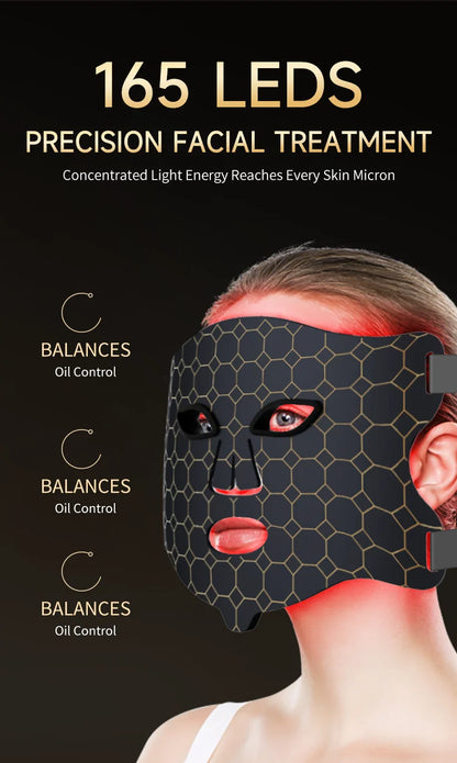 Dunclo LED Hautverjüngungsmaske - Professionelle Anti-Aging und Anti-Akne Lichttherapie für Zuhause