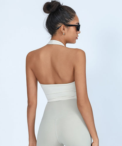 Halter Neck Wrap Front Top