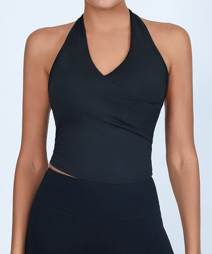 Halter Neck Wrap Front Top